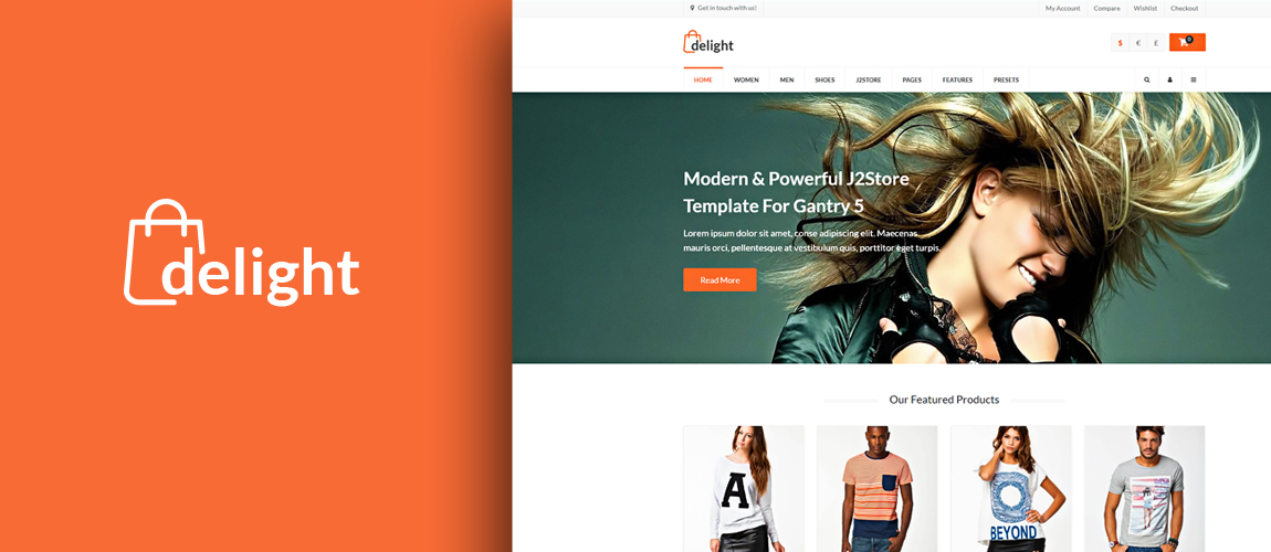 Delight - J2Store eCommerce Gantry 5 Joomla Template