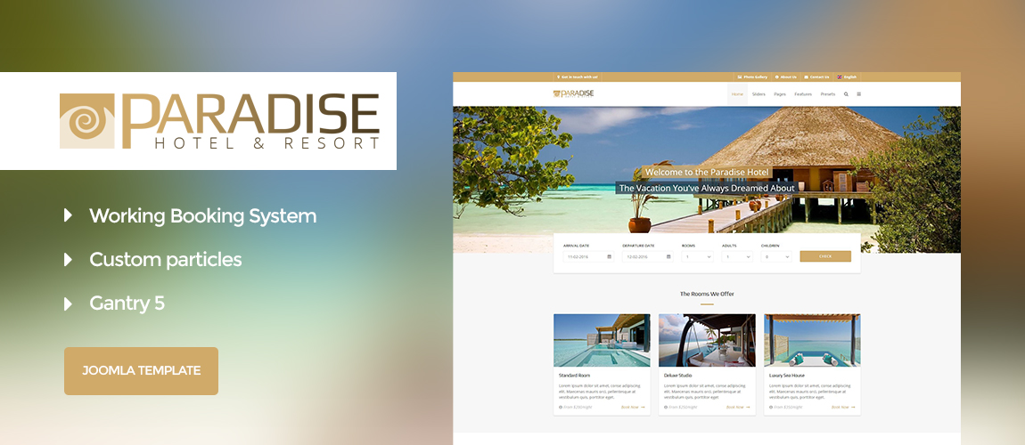 Paradise - Gantry 5 Joomla Template