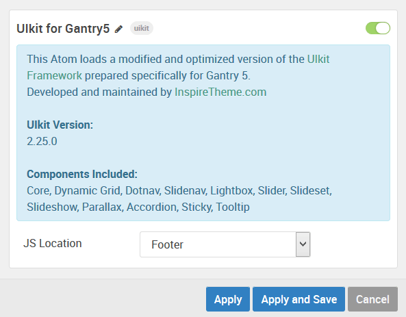 UIkit for Gantry5