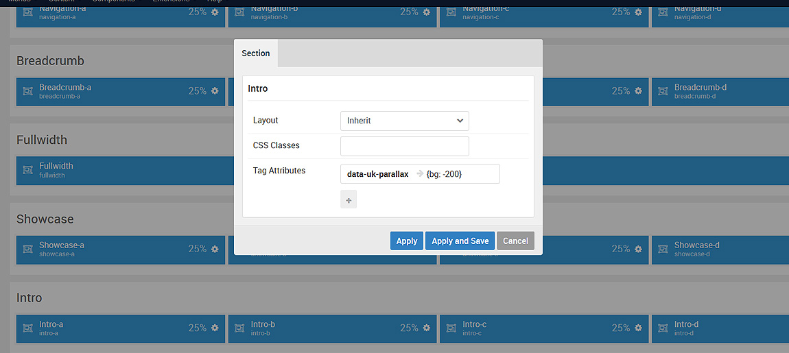 Parallax - UIkit for Gantry5 Atom