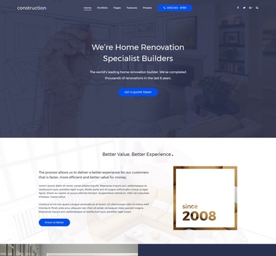 Construction - Gantry 5 Joomla Template