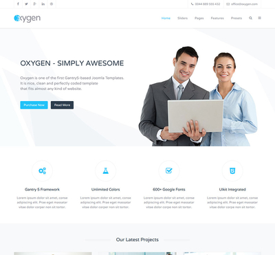 Oxygen - Gantry 5 Joomla Template